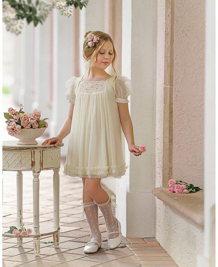 Платье из тюля Petite Maison Kids для девочек Bella Buttermilk – Baby, Little Kid, Big Kid, белый — фото 3