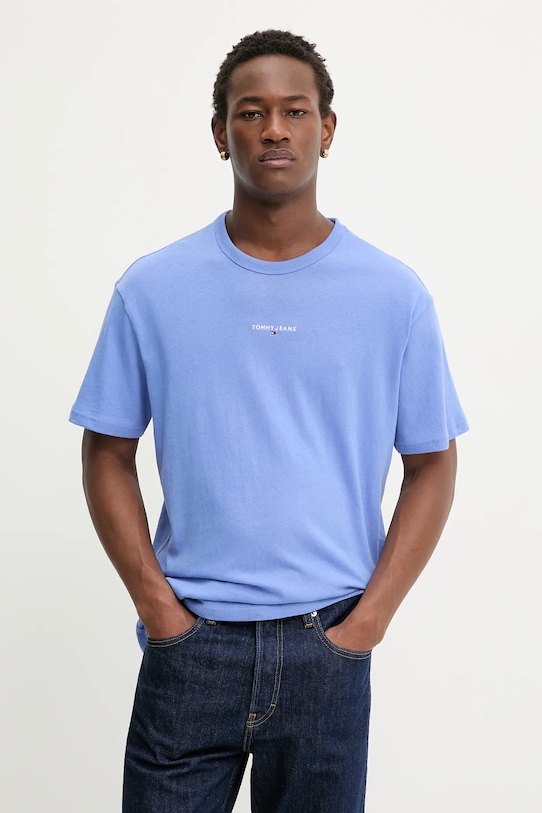 

Хлопковая футболка Tommy Jeans, фиолетовый