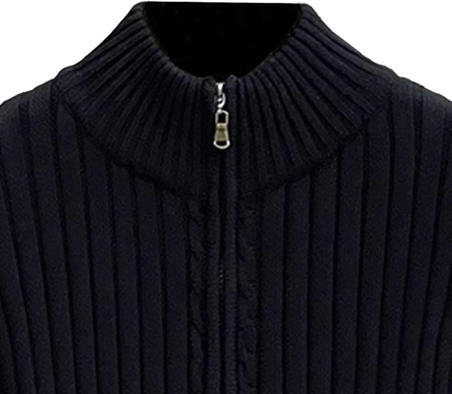 Мужской кардиган в полоску со стойкой, slim fit, на молнии — фото 2
