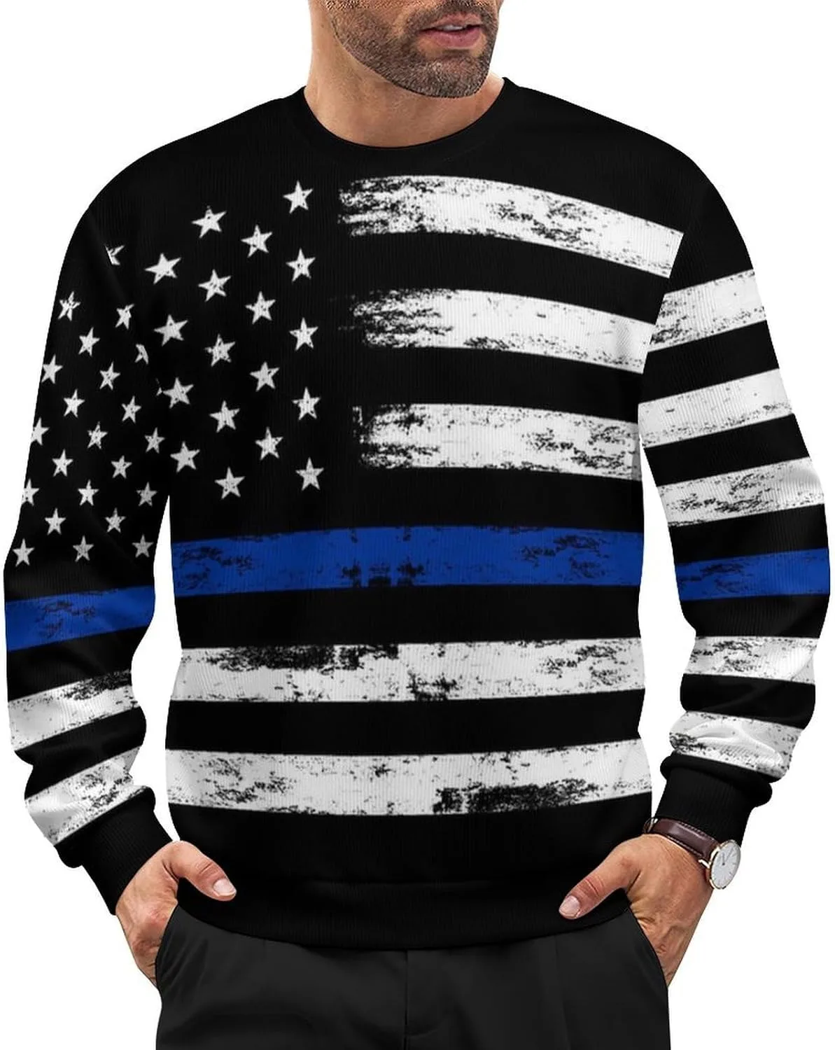 

Мужской свитер с круглым вырезом, мягкий и свободный Meaudiwes