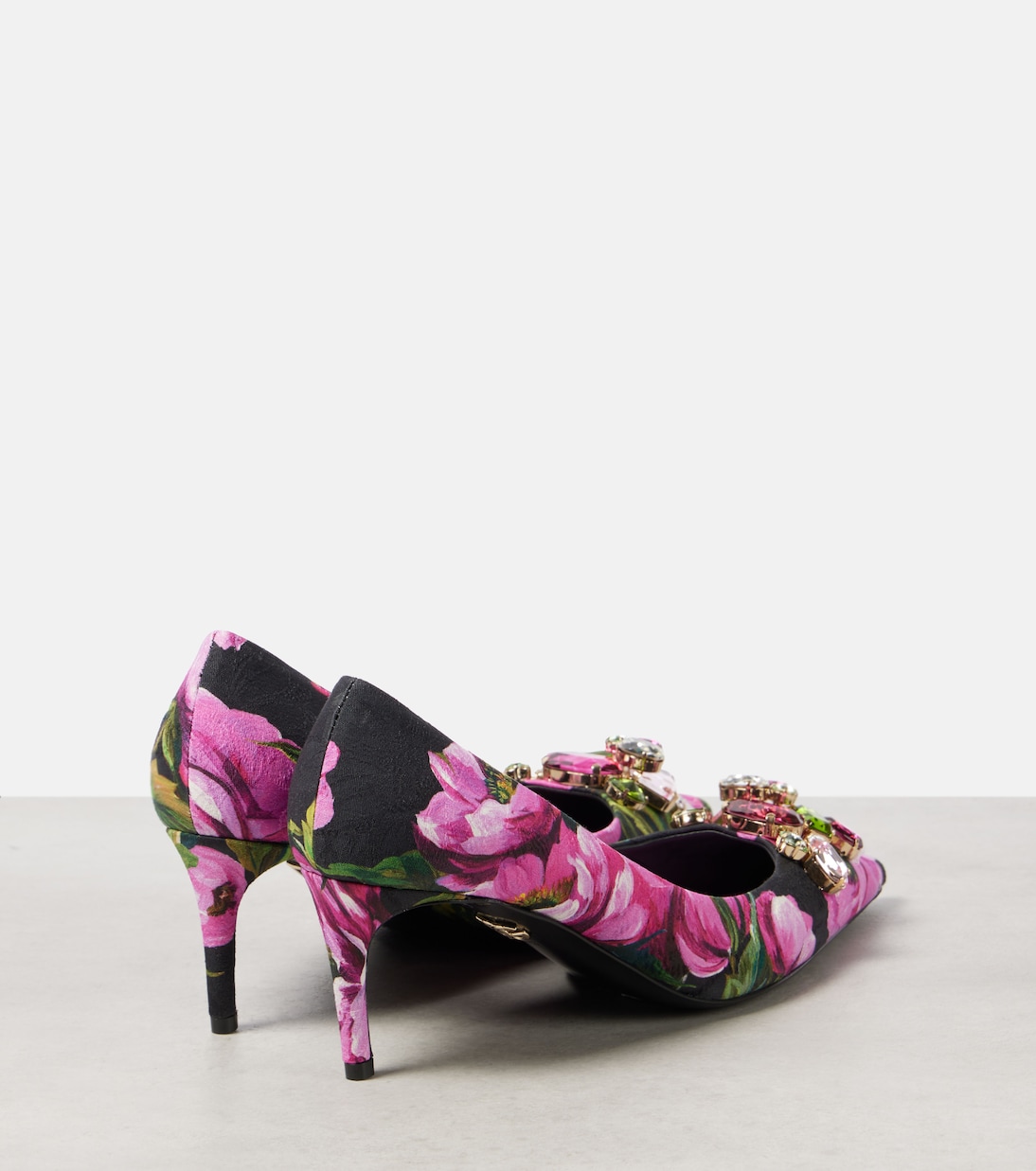 Лоуферы Lollo с цветочным декором Dolce&Gabbana, Peonie Fuxia F.Nero — фото 2