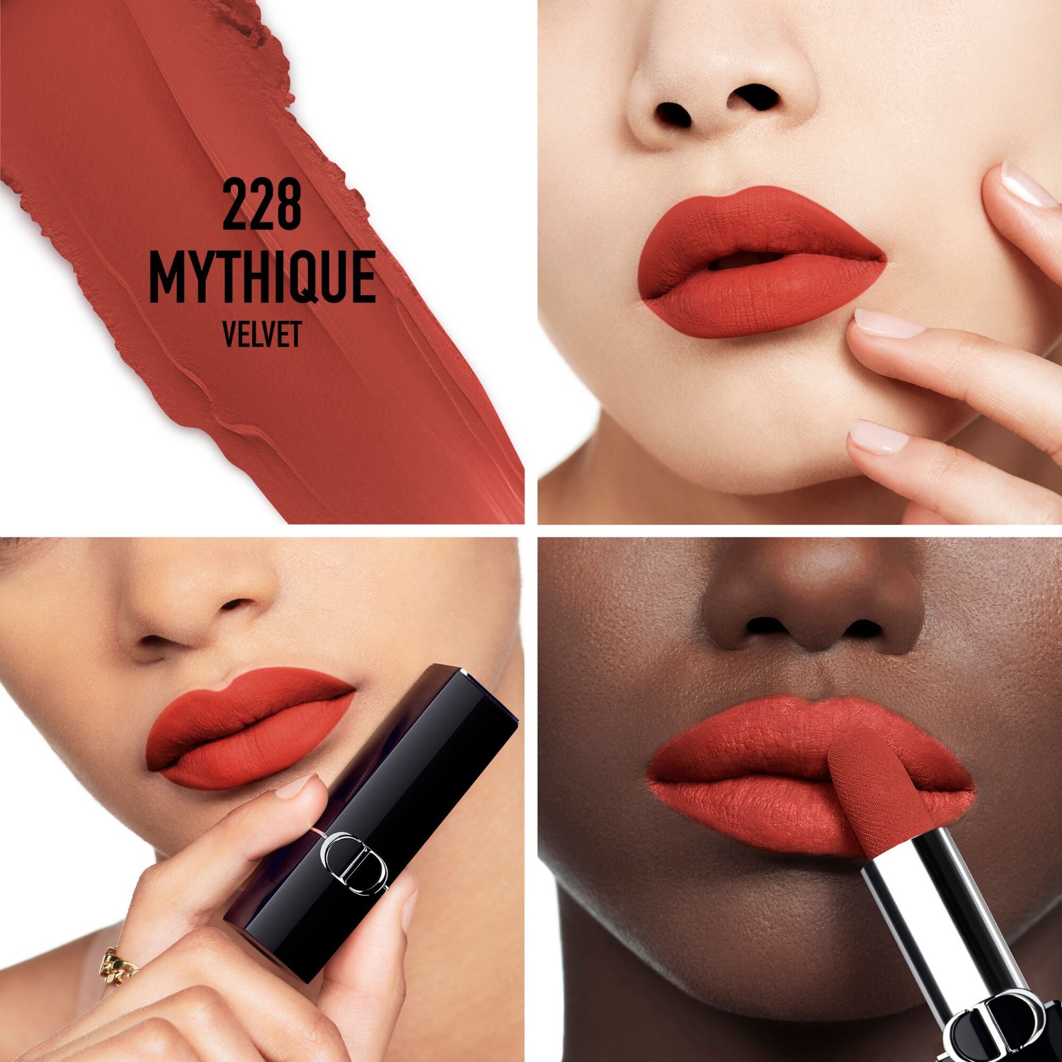 Помада для губ rouge dior velvet Dior, 228 - mythique, вес 3.5 гр. — фото 3