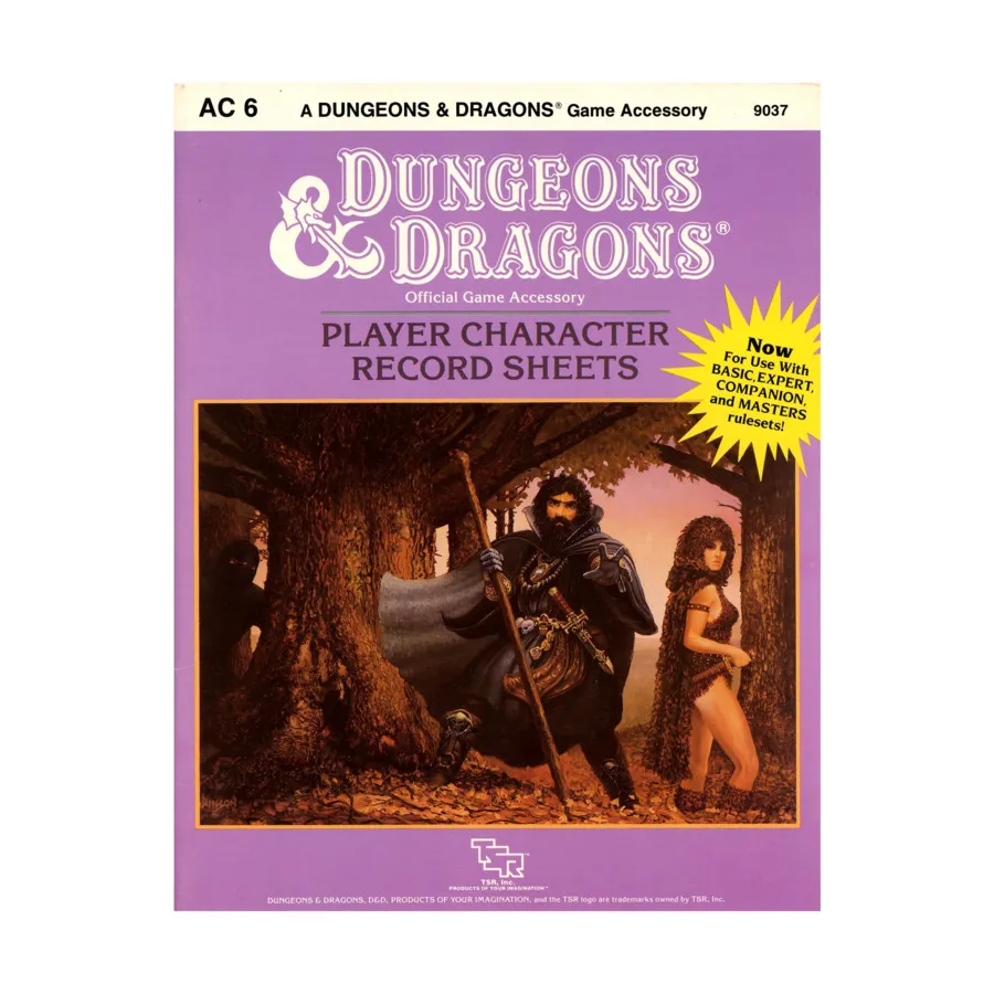 

Player Character Record Sheets (AC6) (4th Printing), Basic Dungeons & Dragons (Original Edition) - Sourcebooks & Accessories, мягкая обложка
