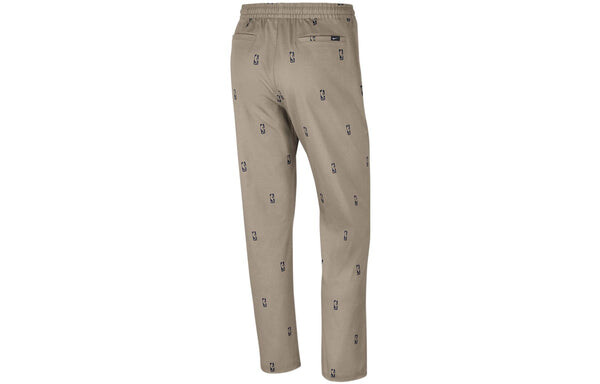 Брюки team 31 courtside full print logo elastic waistband athleisure casual sports pants khaki Nike, мультиколор — фото 2