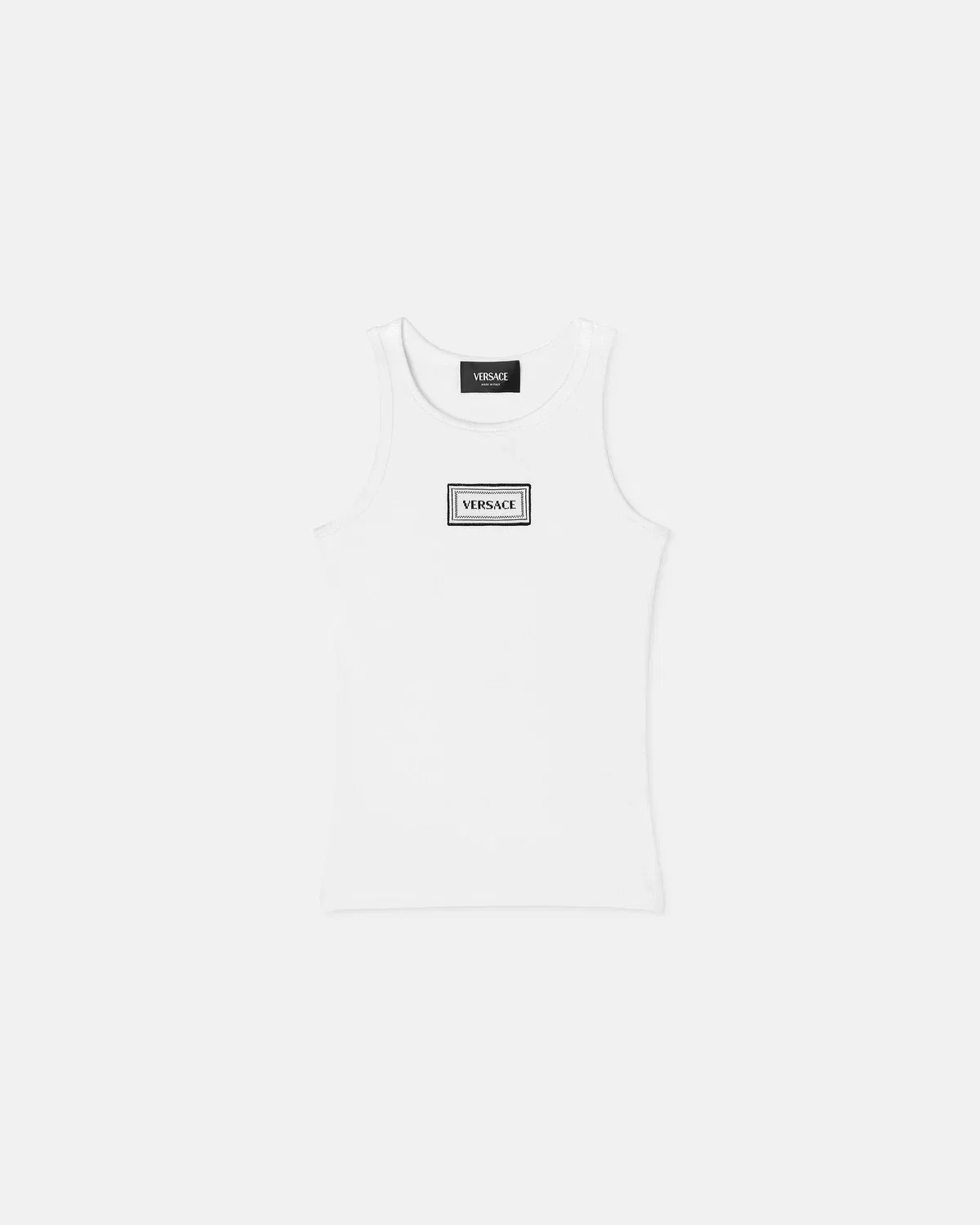 Детская майка из ребристого хлопка VERSACE, белый