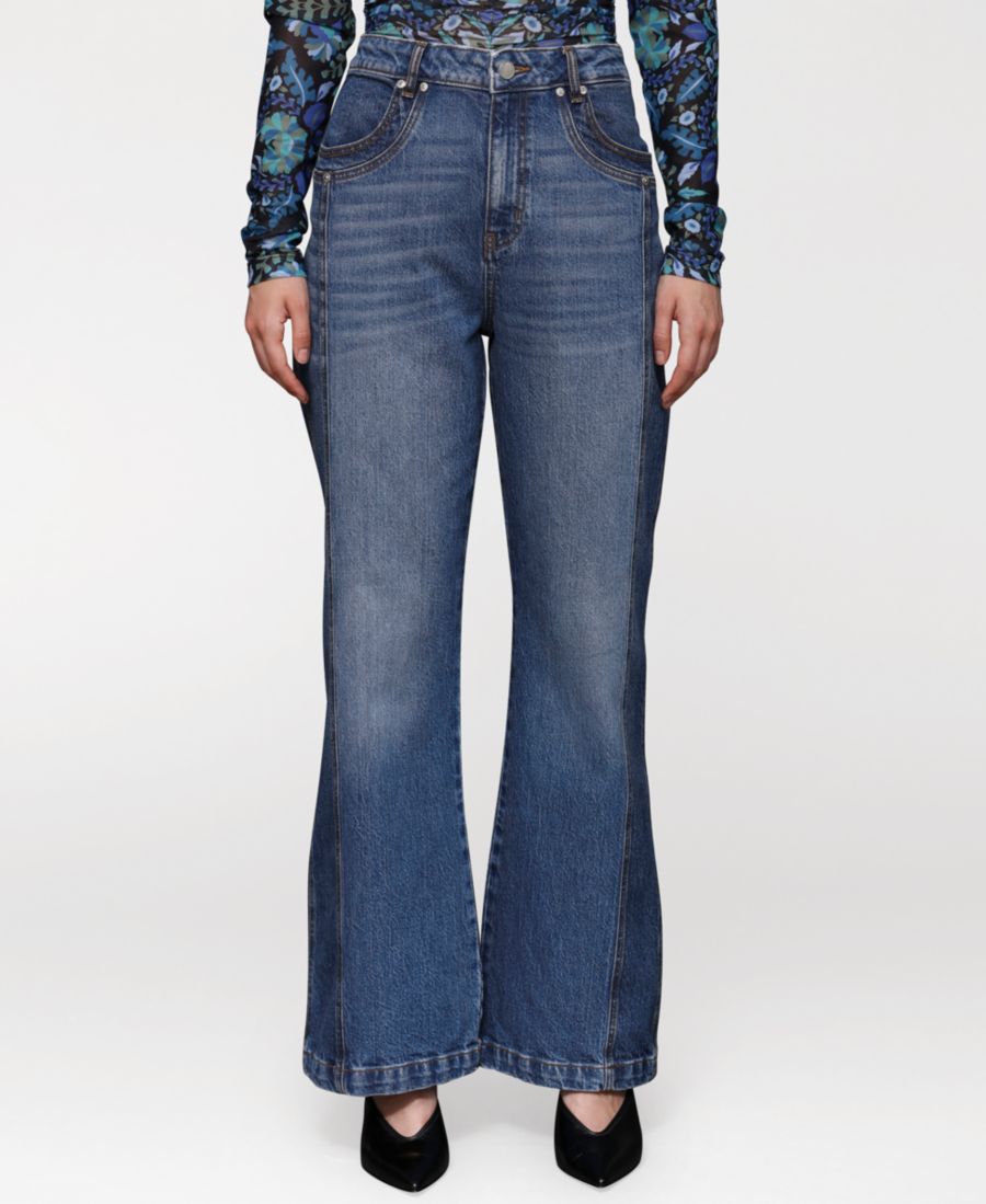 

Женские двухцветные расклешенные джинсы Avec Les Filles, Two Tone Denim