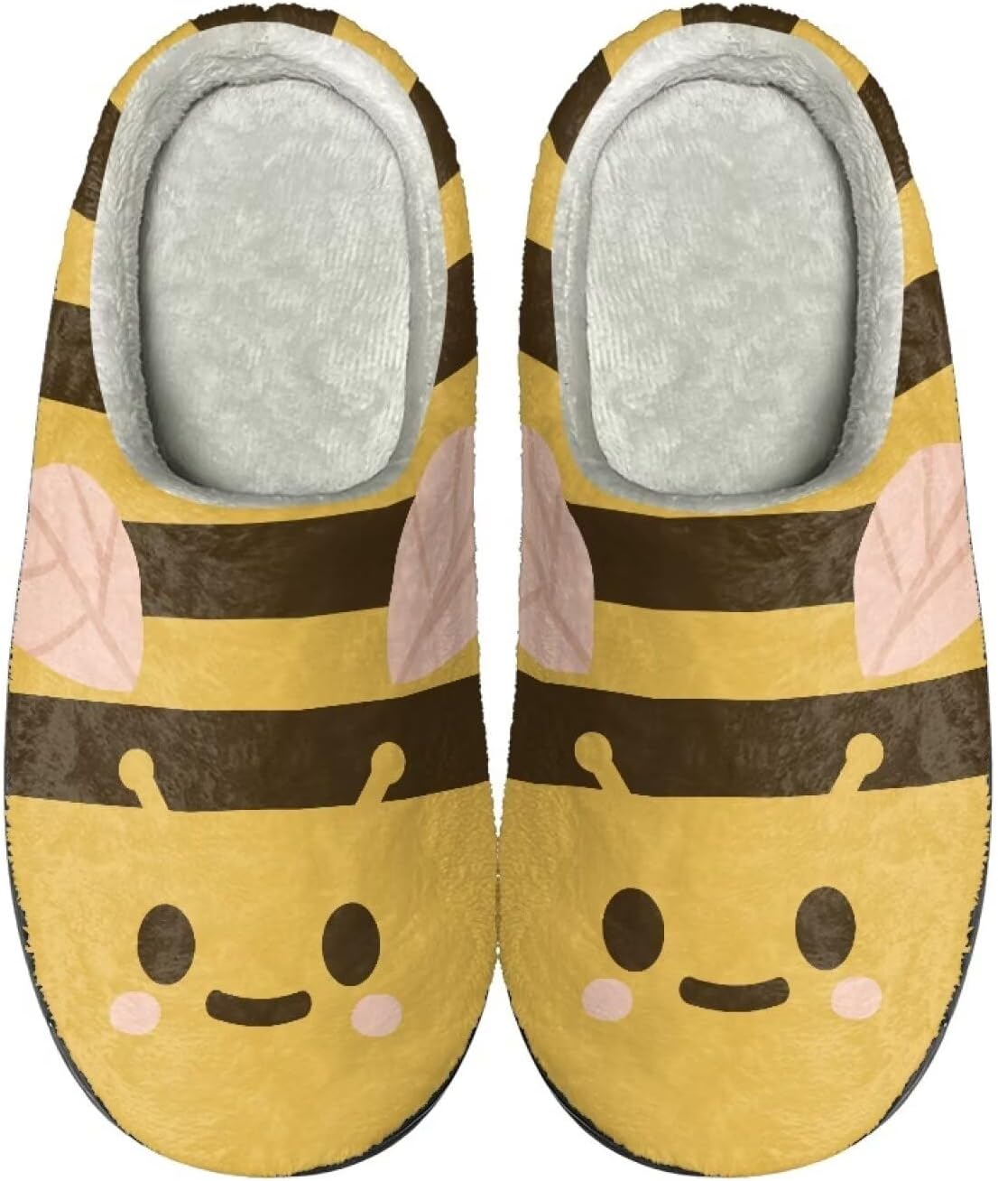 

Мультяшные тапочки Howilath из флиса для мужчин и женщин, антискользящие, теплые и дышащие, размеры-2XL, Cartoon Bee