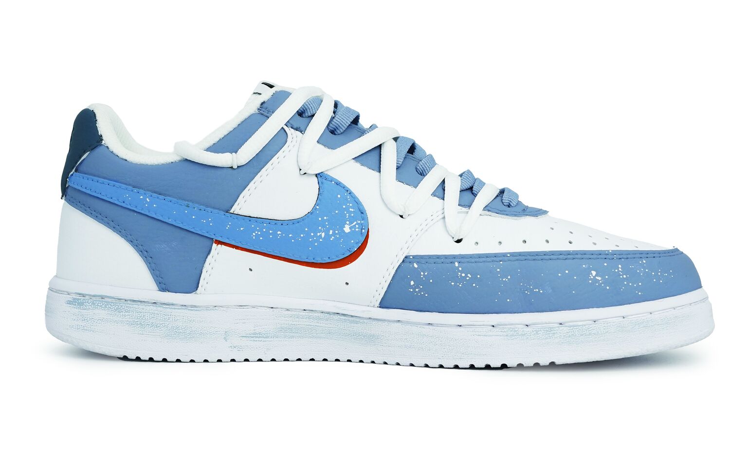 Низкие кеды для скейтбординга мужские бело-синие Nike, Первый снег зимнего дня — фото 2