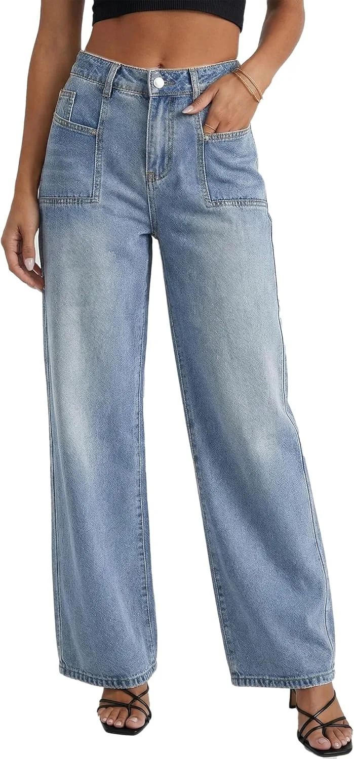 

Emmiol джинсы baggy для женщин, широкие брюки в стиле Y2K