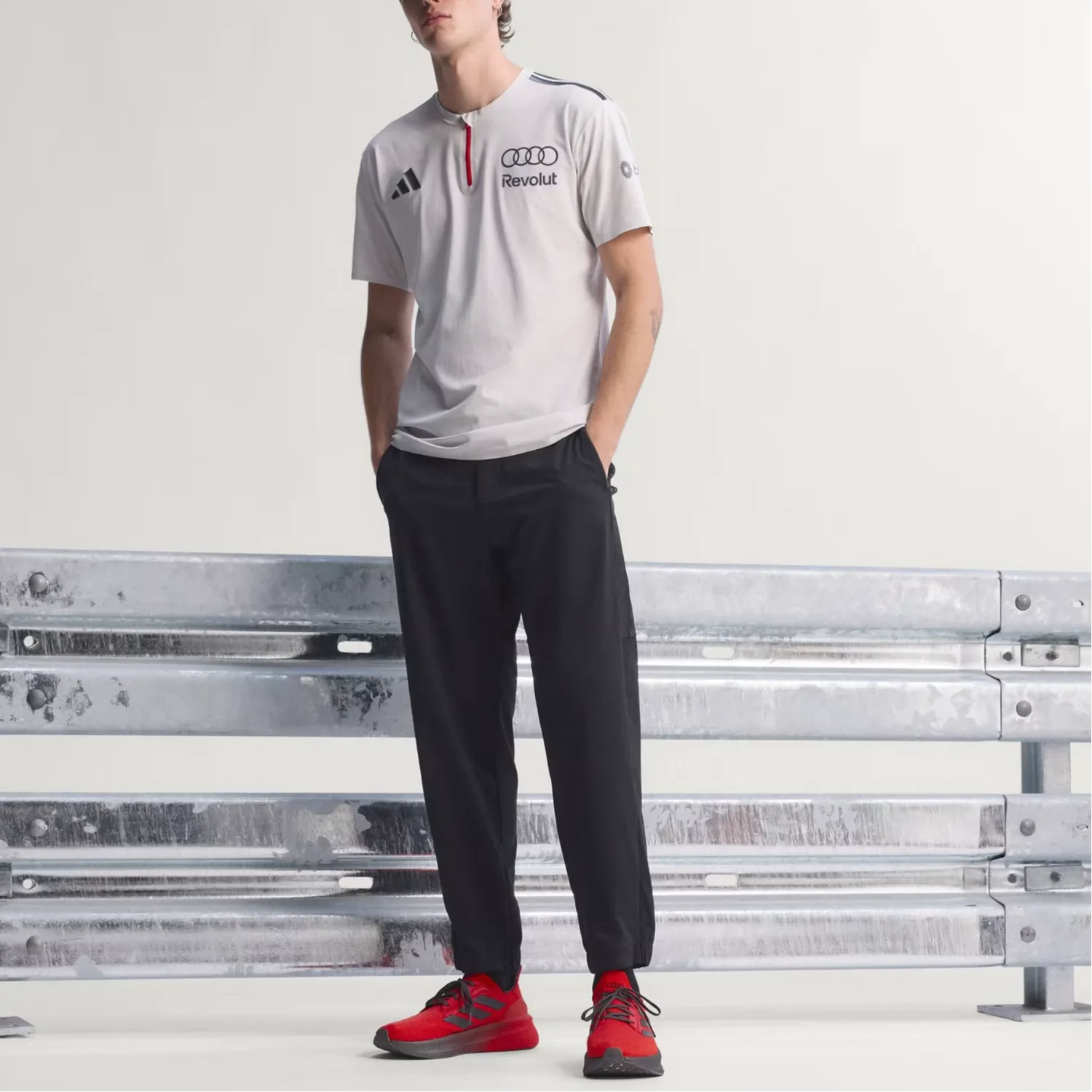 Футболка Audi TEAM мужская Adidas, Chalk Pearl/Iron Gray — фото 3