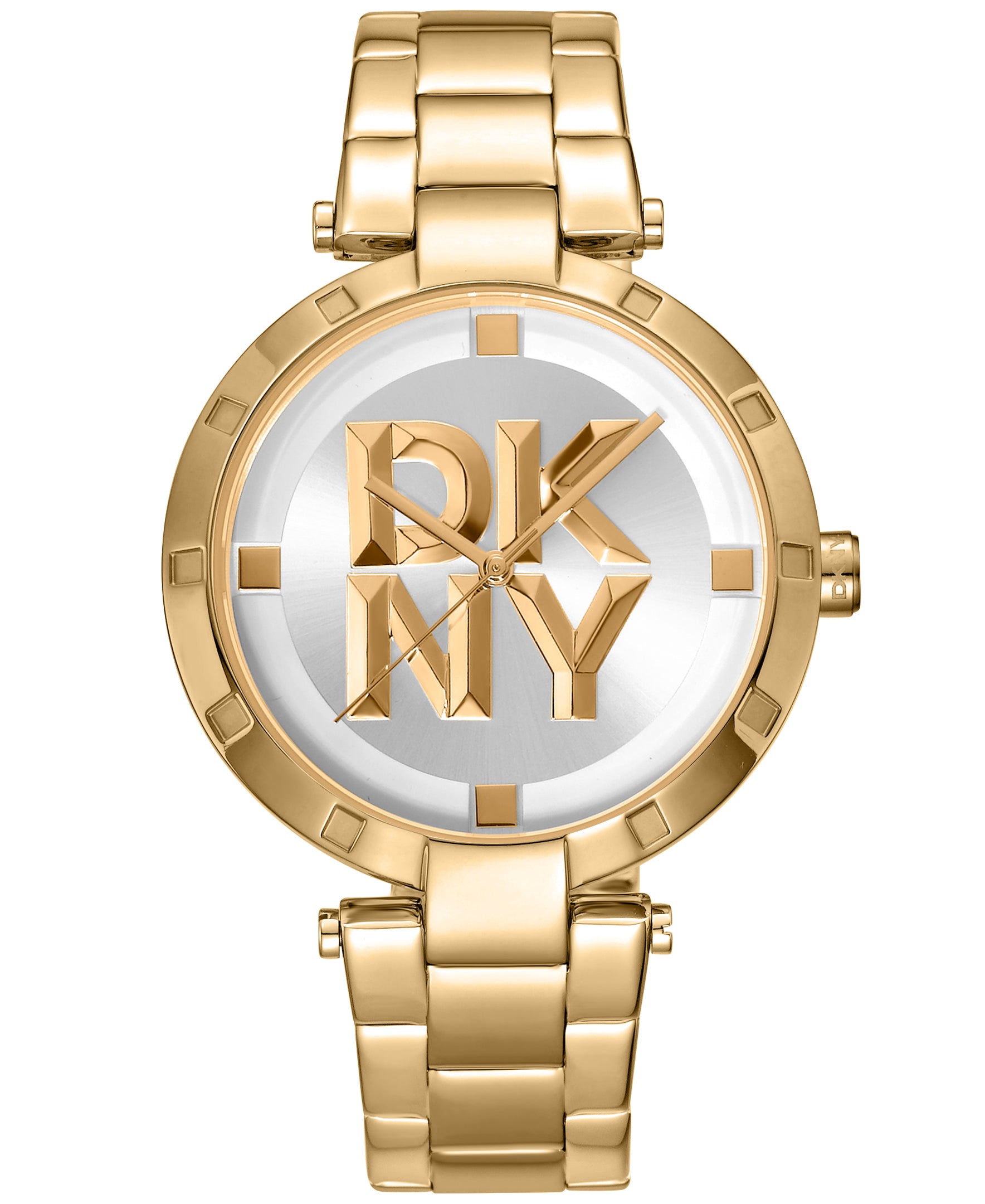 

Женские часы LOGO Essential Logo с серебристым, белым и золотым циферблатом Dkny, золотой