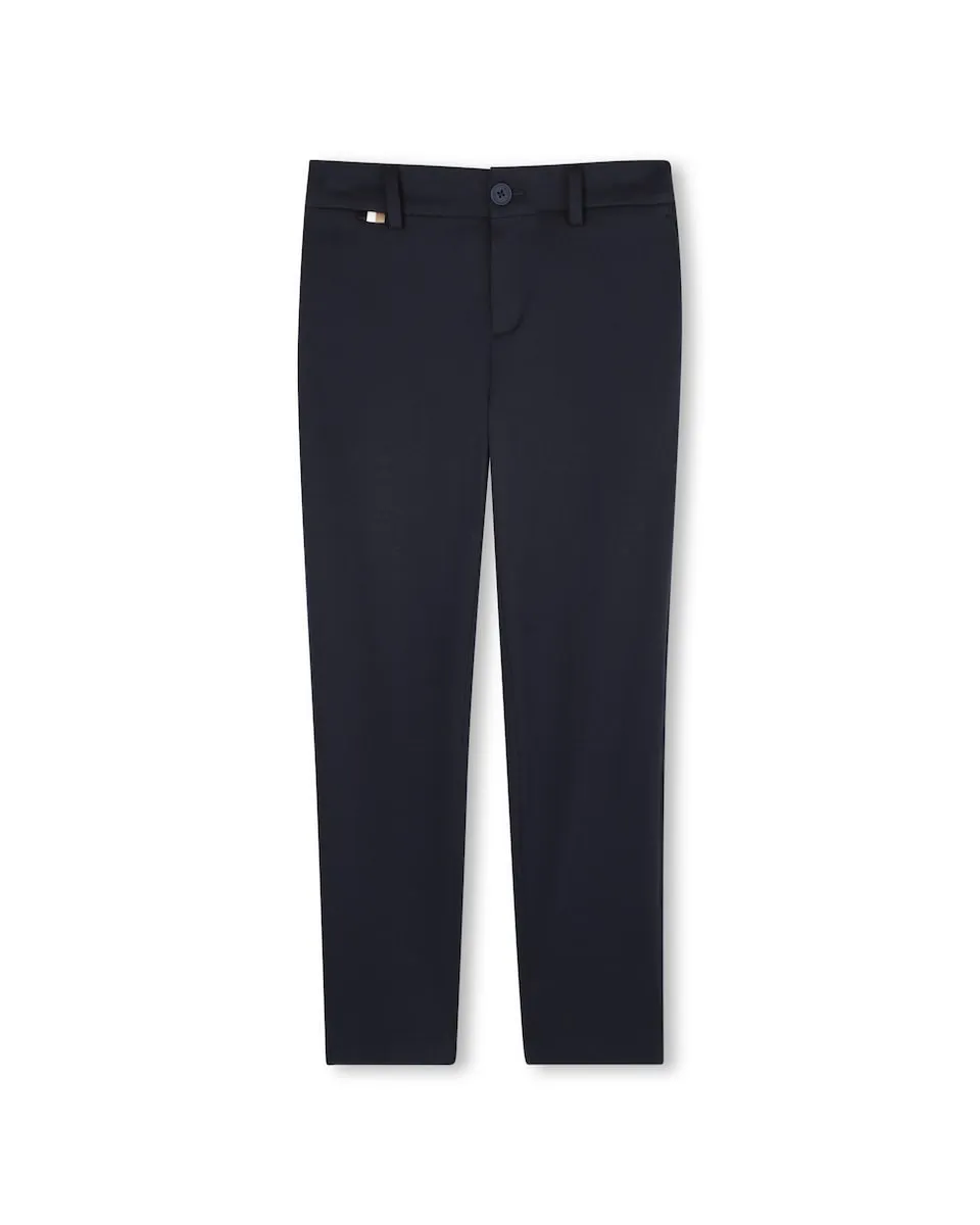 

Детские классические брюки темно-синего цвета BOSS Kidswear