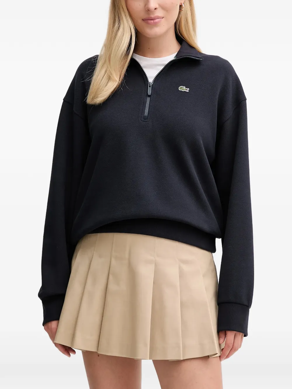 Свитер на молнии с высоким воротником Lacoste, синий