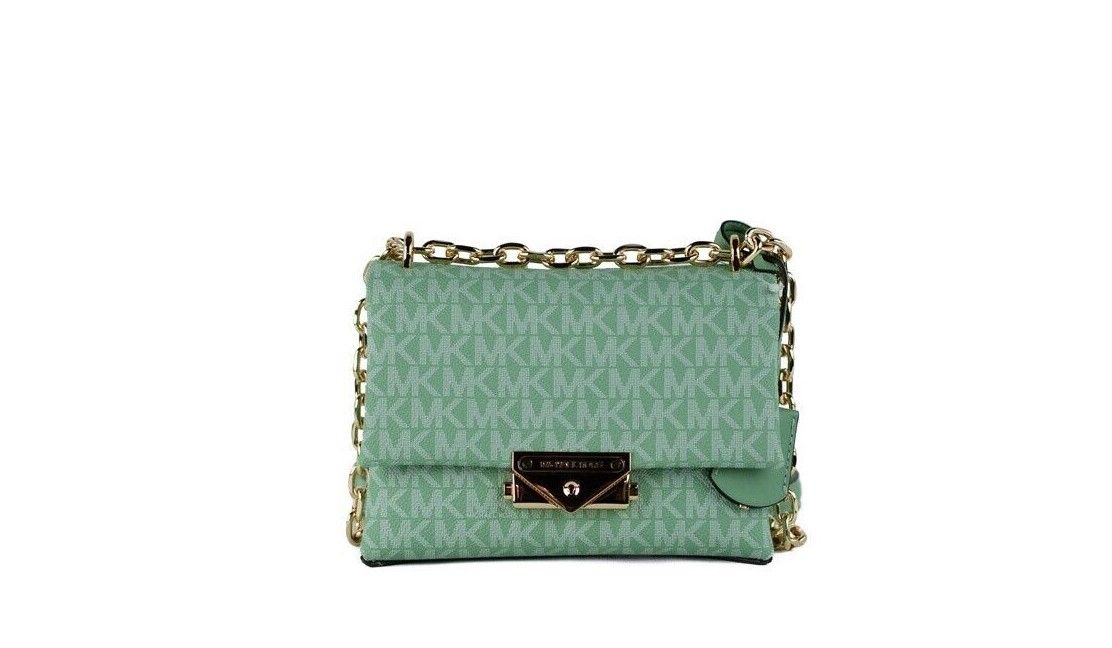 

Сумка-трансформер Cece Small Sea Green Signature из ПВХ с клапаном через плечо Michael Kors