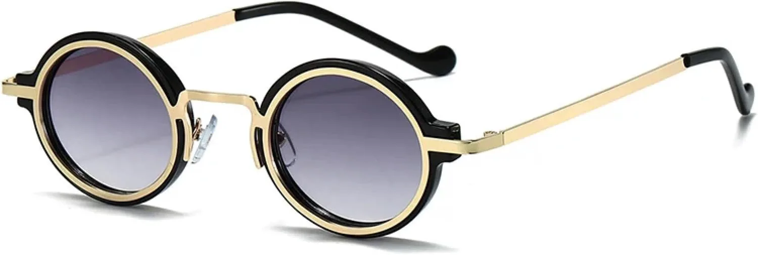 

Маленькие овальные женские солнцезащитные очки с градиентным переходом, модные панк-очки для мужчин, защита от УФ-излучения UV400 HHZZYVY, Golden Gray Gradient