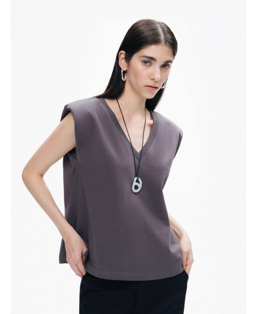 

Женская футболка с V-образным вырезом и подкладкой NOCTURNE, Anthracite, Черный, Женская футболка с V-образным вырезом и подкладкой NOCTURNE, Anthracite