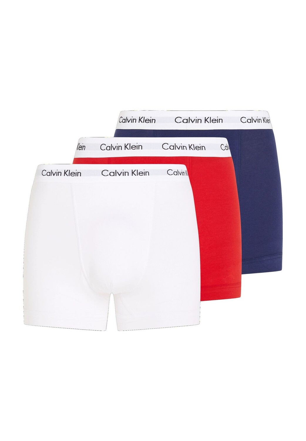 

Трусы эластичные из хлопка, короткие, 3 шт., мужские Calvin Klein, цвет White Red Ging