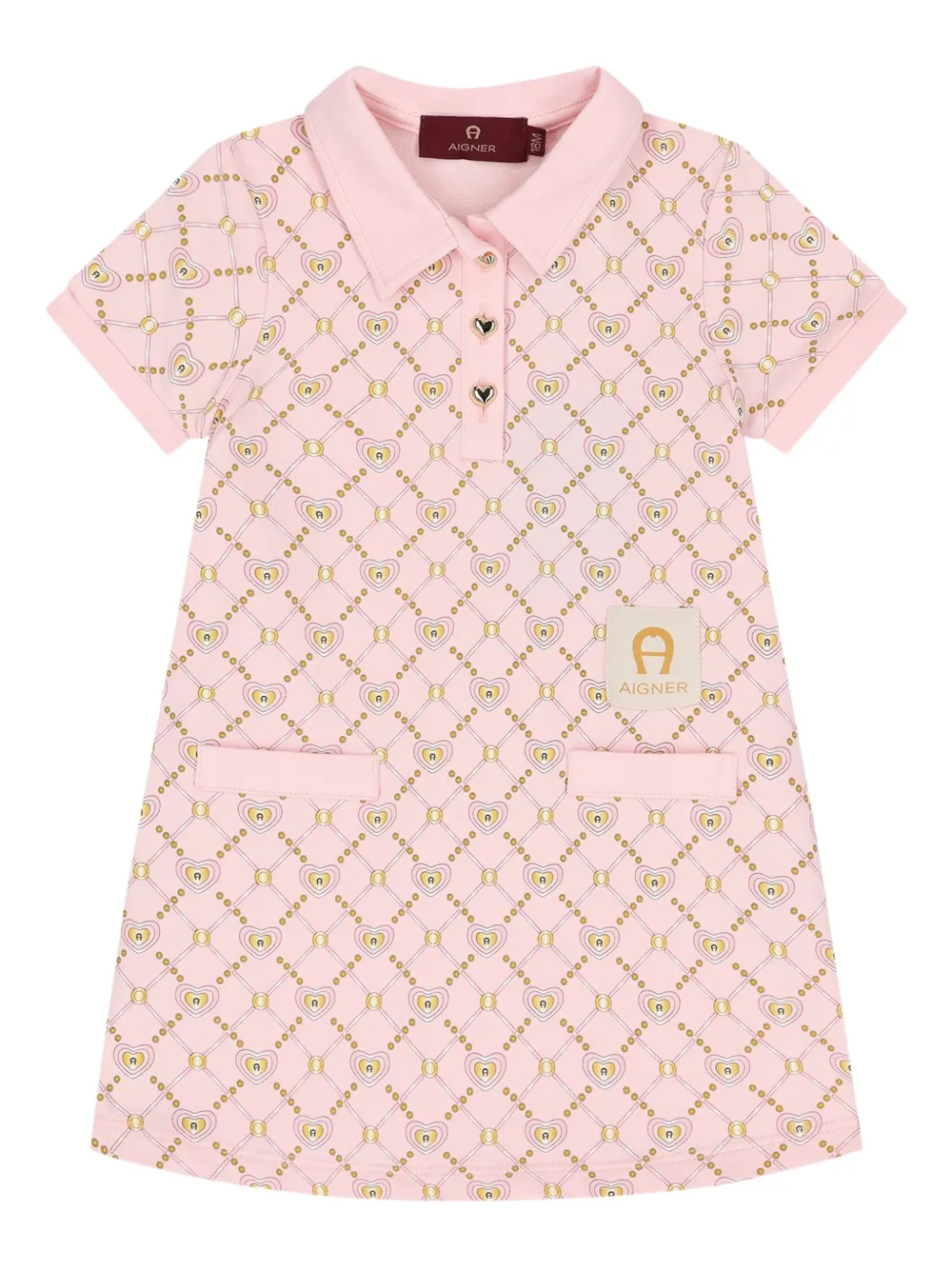 

Платье с воротником поло и логотипом Aigner Kids, розовый