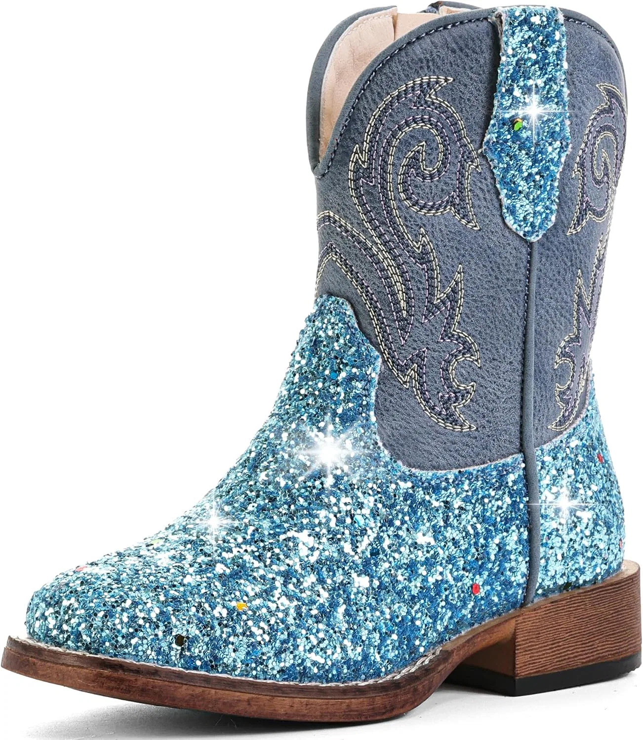 Детские сапоги для девочек с блестками Cowgirl Boots IUV KIDS, Bright Blue Glitter