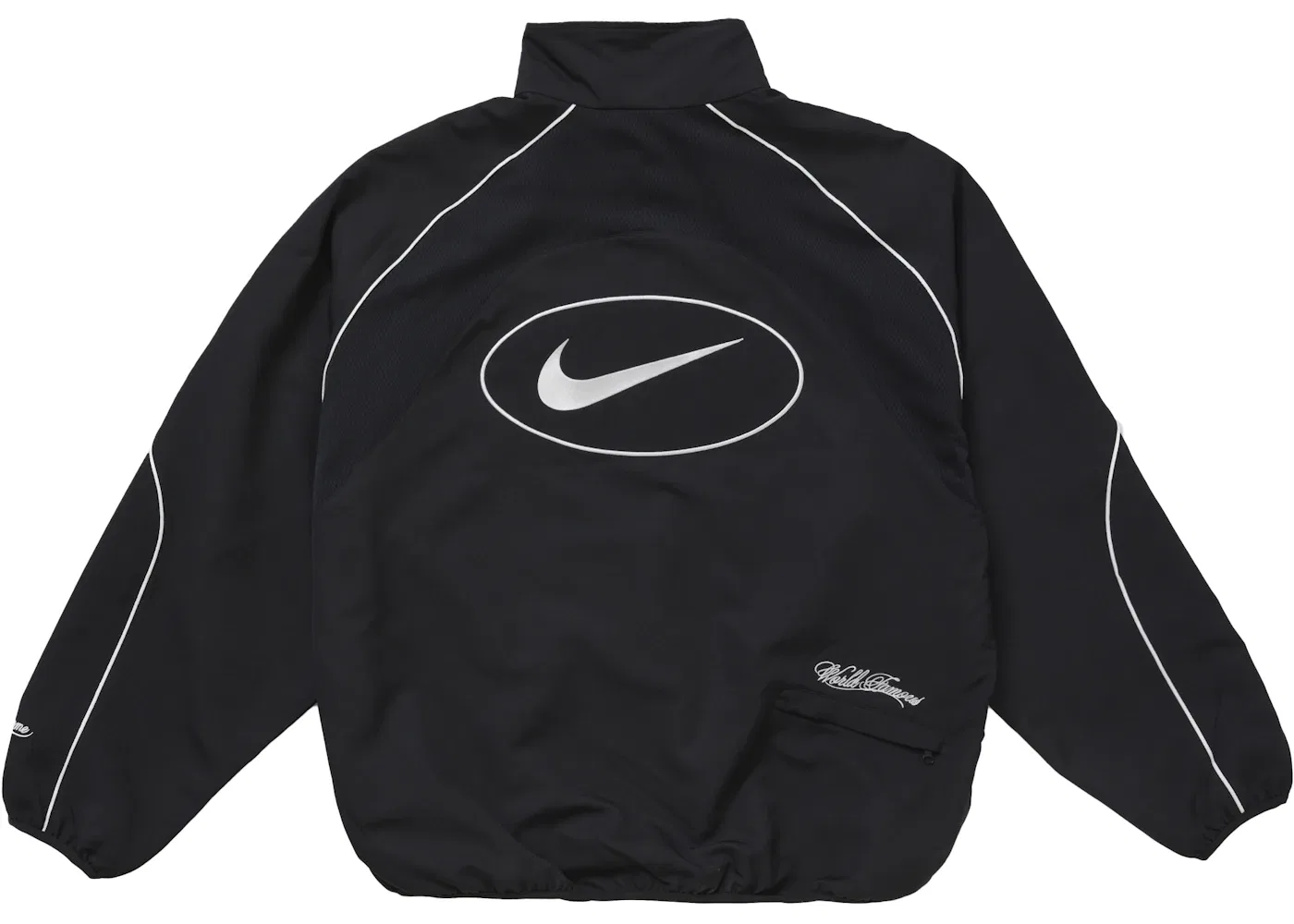Мужская куртка-трек с водонепроницаемой отделкой Supreme Nike Jacket, Black — фото 3