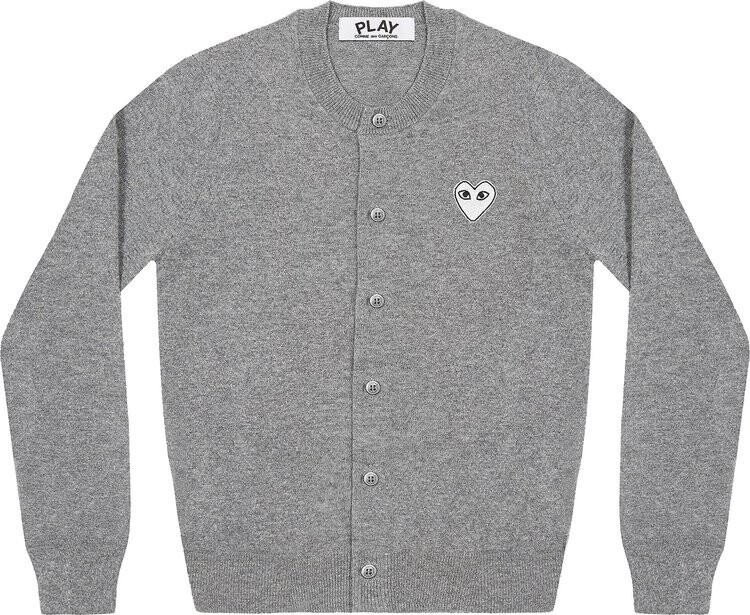 

Кардиган Comme des Garçons PLAY с сердечком, серый
