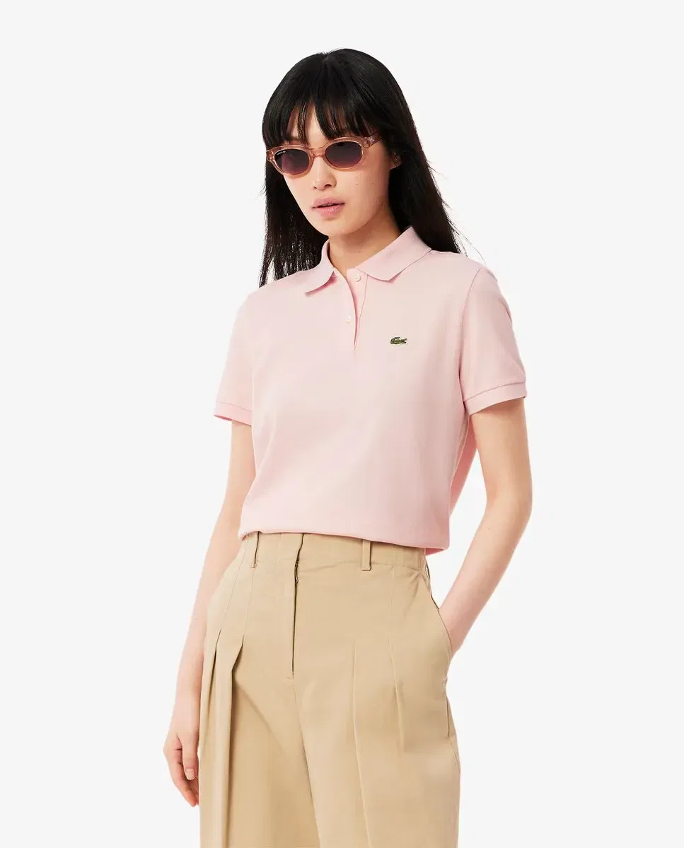 Поло Lacoste Rosa, из пике с коротким рукавом