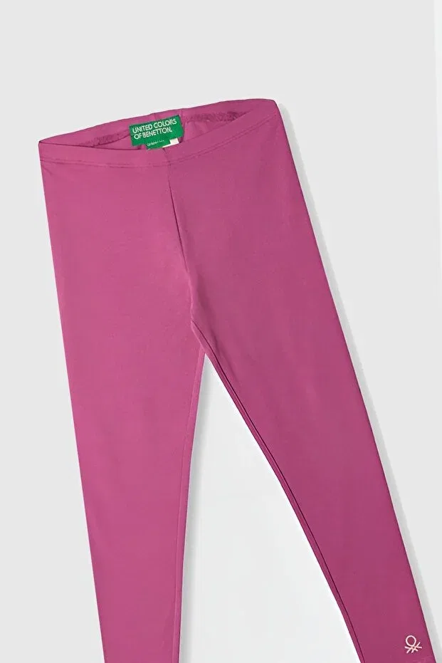 Детские леггинсы для девочек хлопковые Benetton, Pink — фото 2