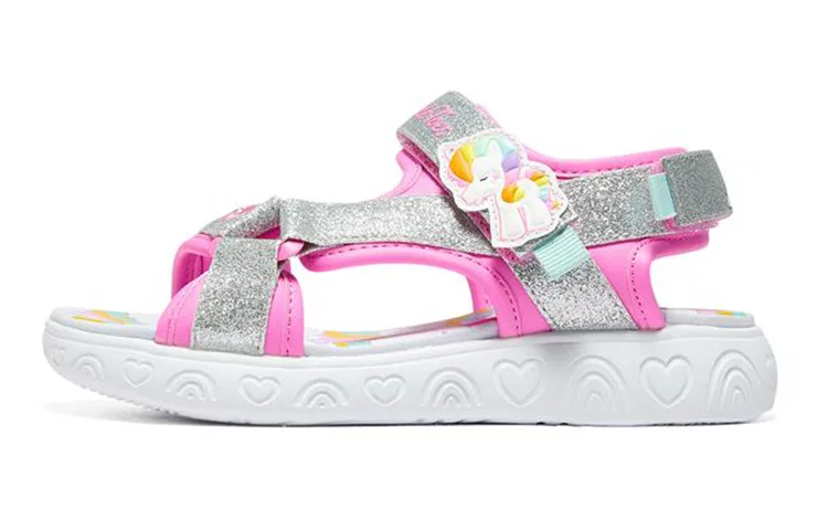 Детские сандалии с принтом и светящейся подошвой Rainbow Shines Skechers, Pink/Multicolor — фото 3