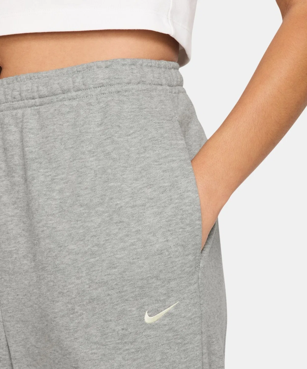 Женские свободные брюки из футера с принтом NIKE STDO, Dark Grey — фото 3