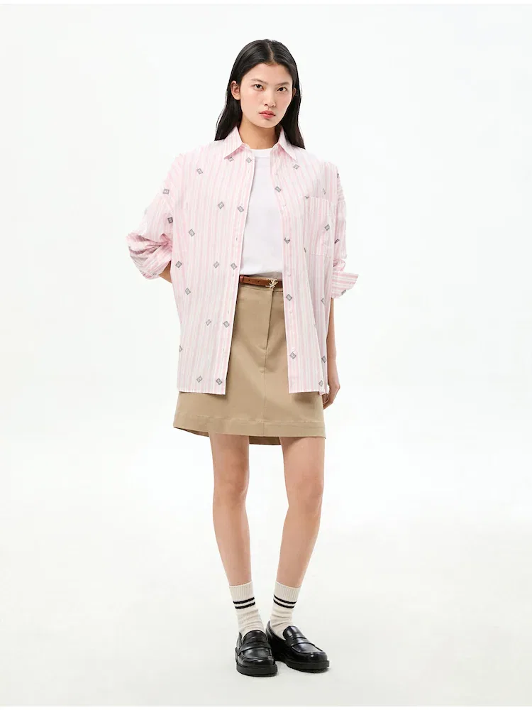 Рубашка с полосками, свободный крой TOMMY HILFIGER, Light Pink — фото 2