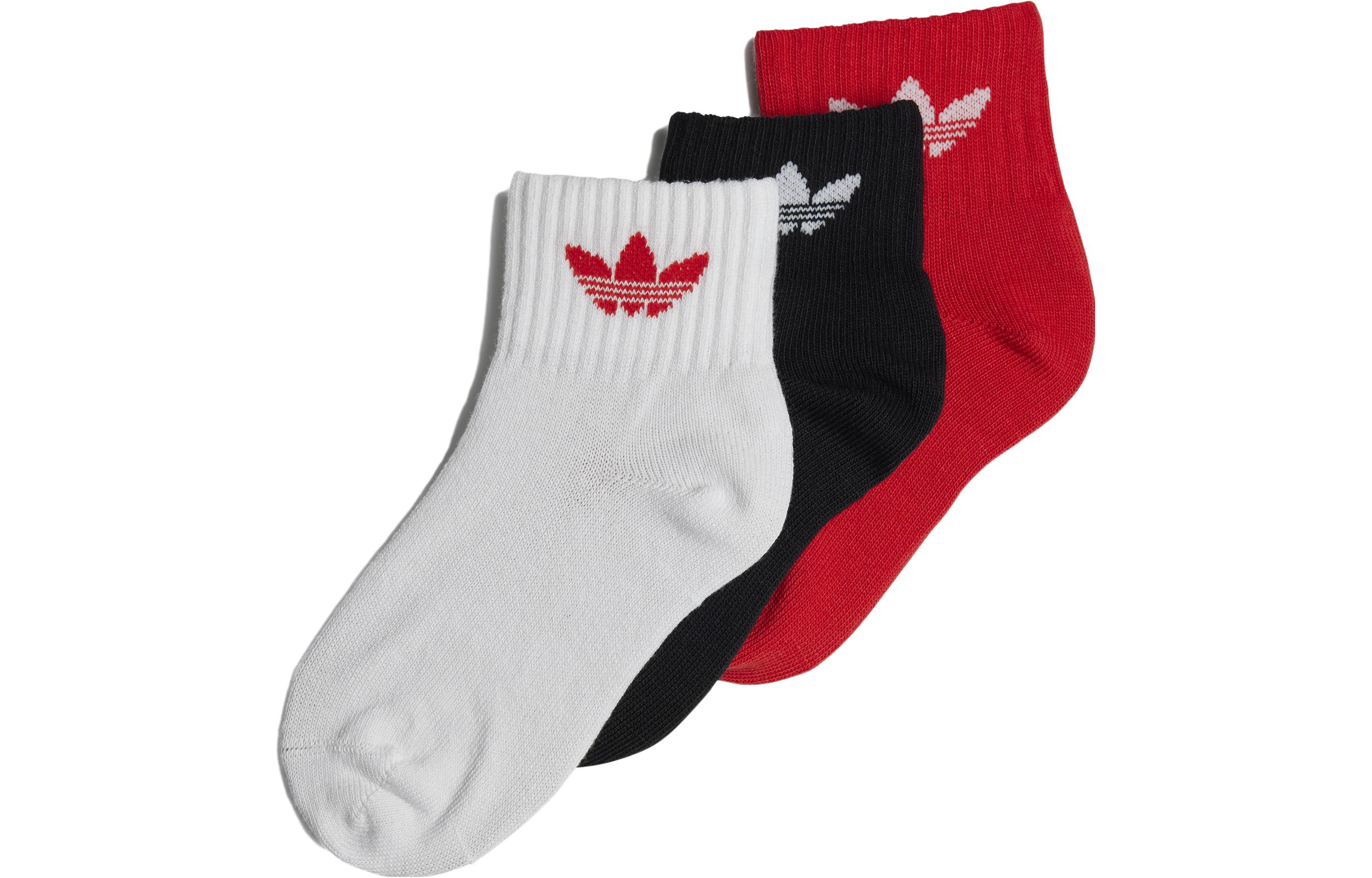 Детские носки Kids' Adidas Originals, 3 Pack (белый/красный/черный) — фото 3