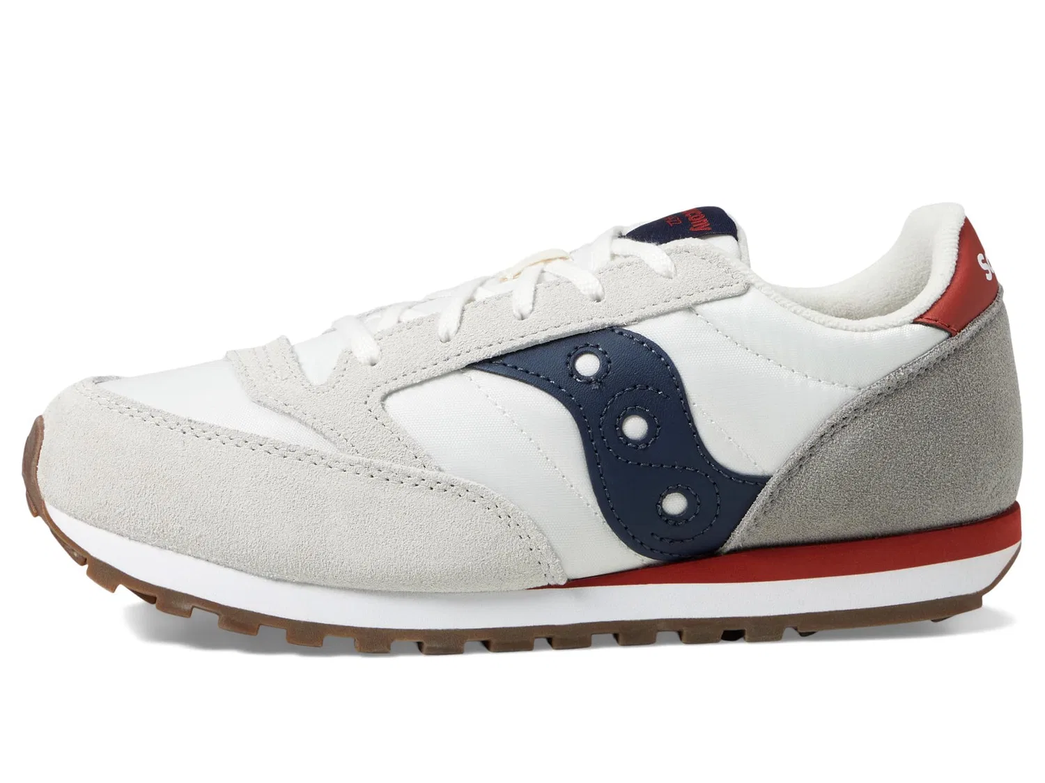 Детские кроссовки для мальчиков и девочек из замши и сетки Jazz Original Saucony, Grey Navy Red 08 — фото 4