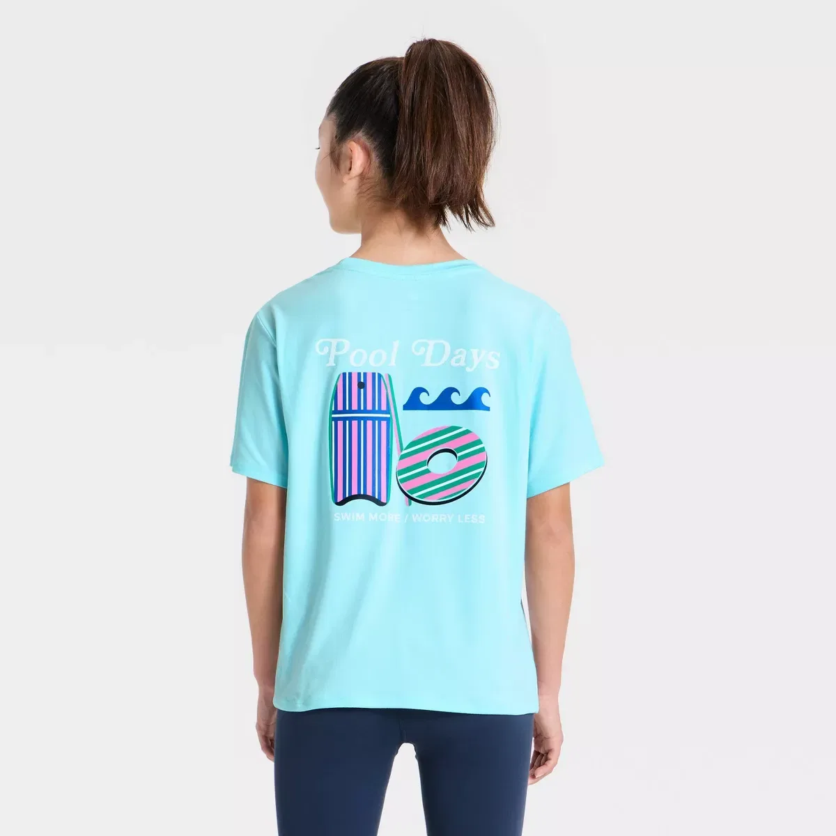 Детское футболка с принтом Oversized Active T-Shirt KIDS PERFORMANCE, Light Blue — фото 3