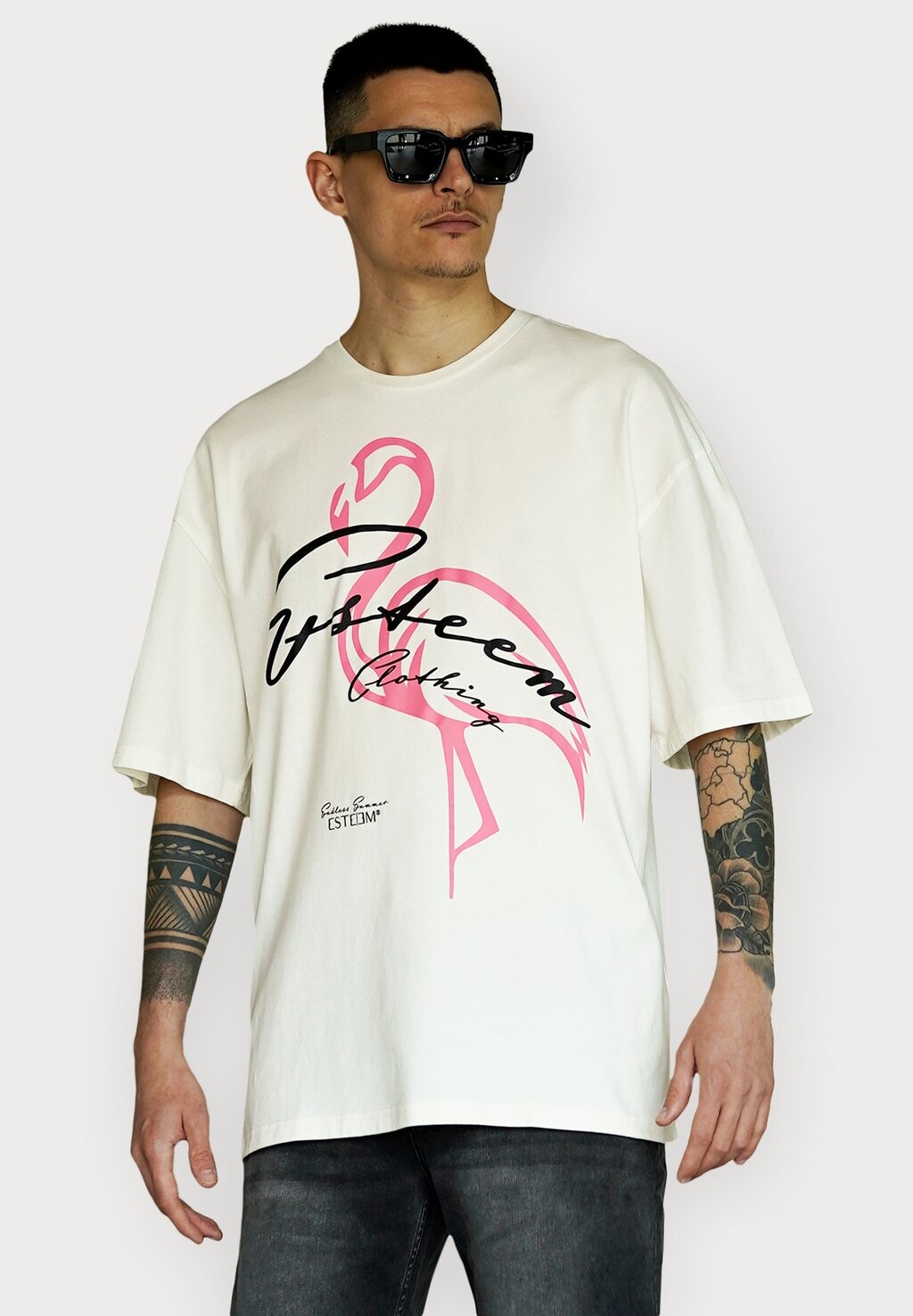 

Футболка с принтом FLAMINGO OVERSIZED ESTEEM, цвет coconut