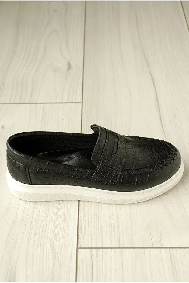 Детские повседневные туфли для мальчиков с принтом Özcan, Black Patterned — фото 3