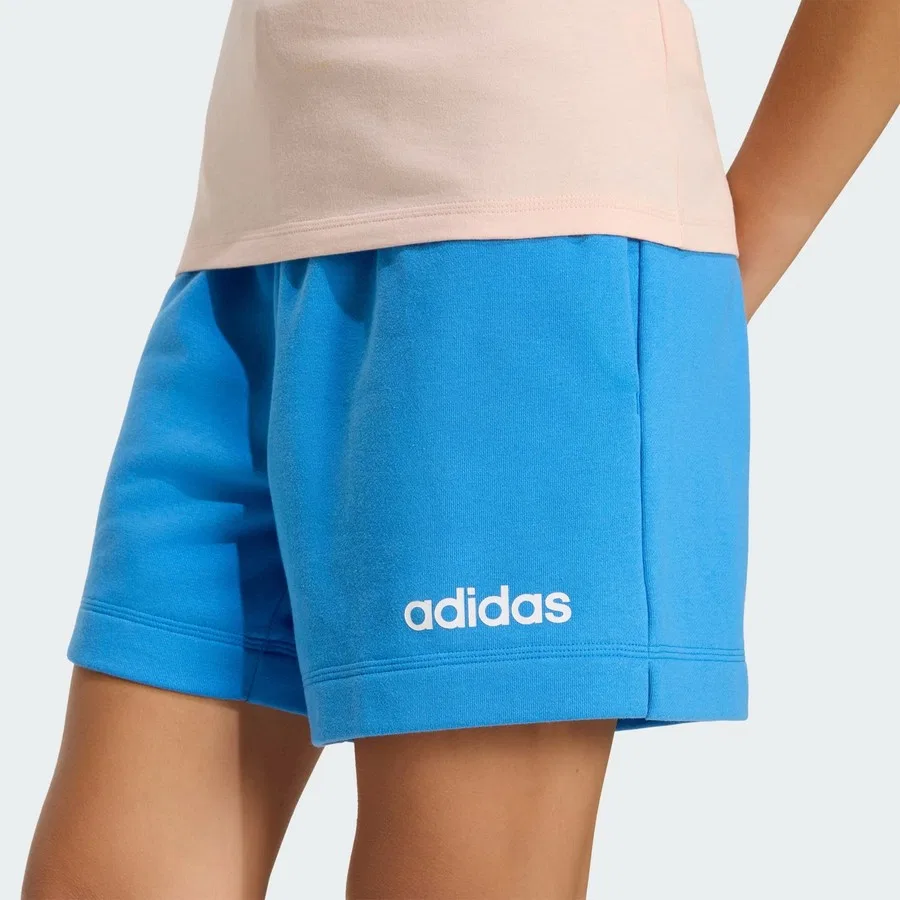 Шорты спортивные с французским футером Essentials Linear adidas, Сине-белый — фото 4