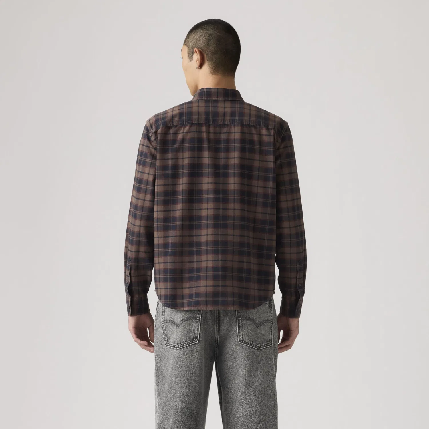 Мужская рубашка с длинным рукавом Levi's, Chocolate Gmt Dye Pl — фото 2