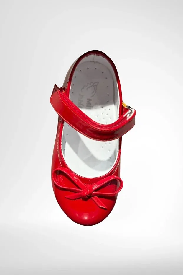 Детские ортопедические туфли для девочек с бантом Mini Angel, Red — фото 2