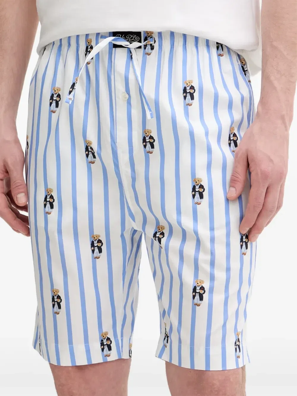 Пижамные штаны с полосатым принтом Polo Bear Polo Ralph Lauren, белый