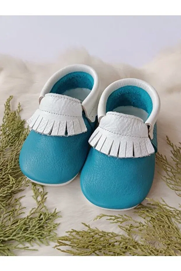 Детские ботинки-мокасины для мальчиков кожаные Rocco blue-white Hodore, Blue — фото 4