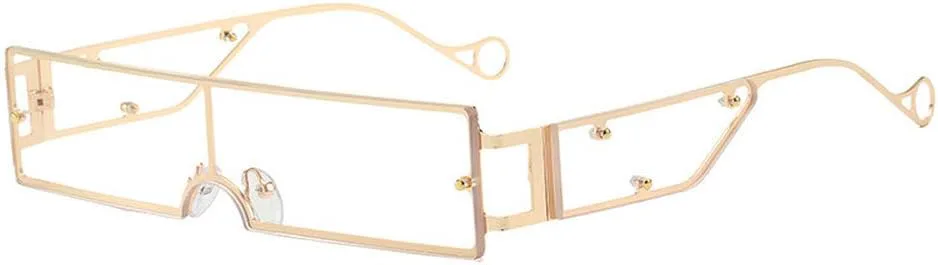 

COTIA Модные ретро солнцезащитные очки в маленькой оправе, квадратные очки-маска, цельные солнцезащитные очки для мужчин и женщин. Стильные очки, Transparent