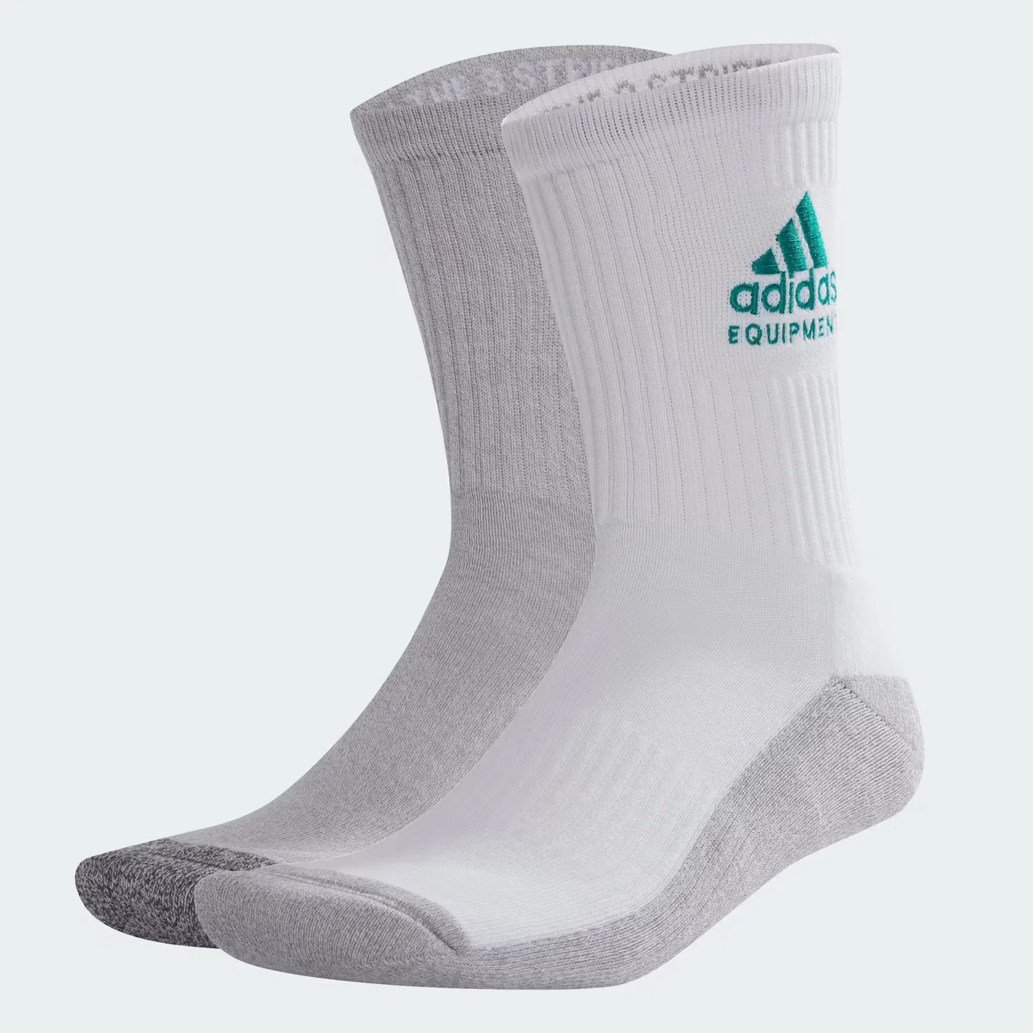 Носки с вышитым логотипом в наборе из 2 пар Equipment Crew Adidas Originals, белый/серый меланж