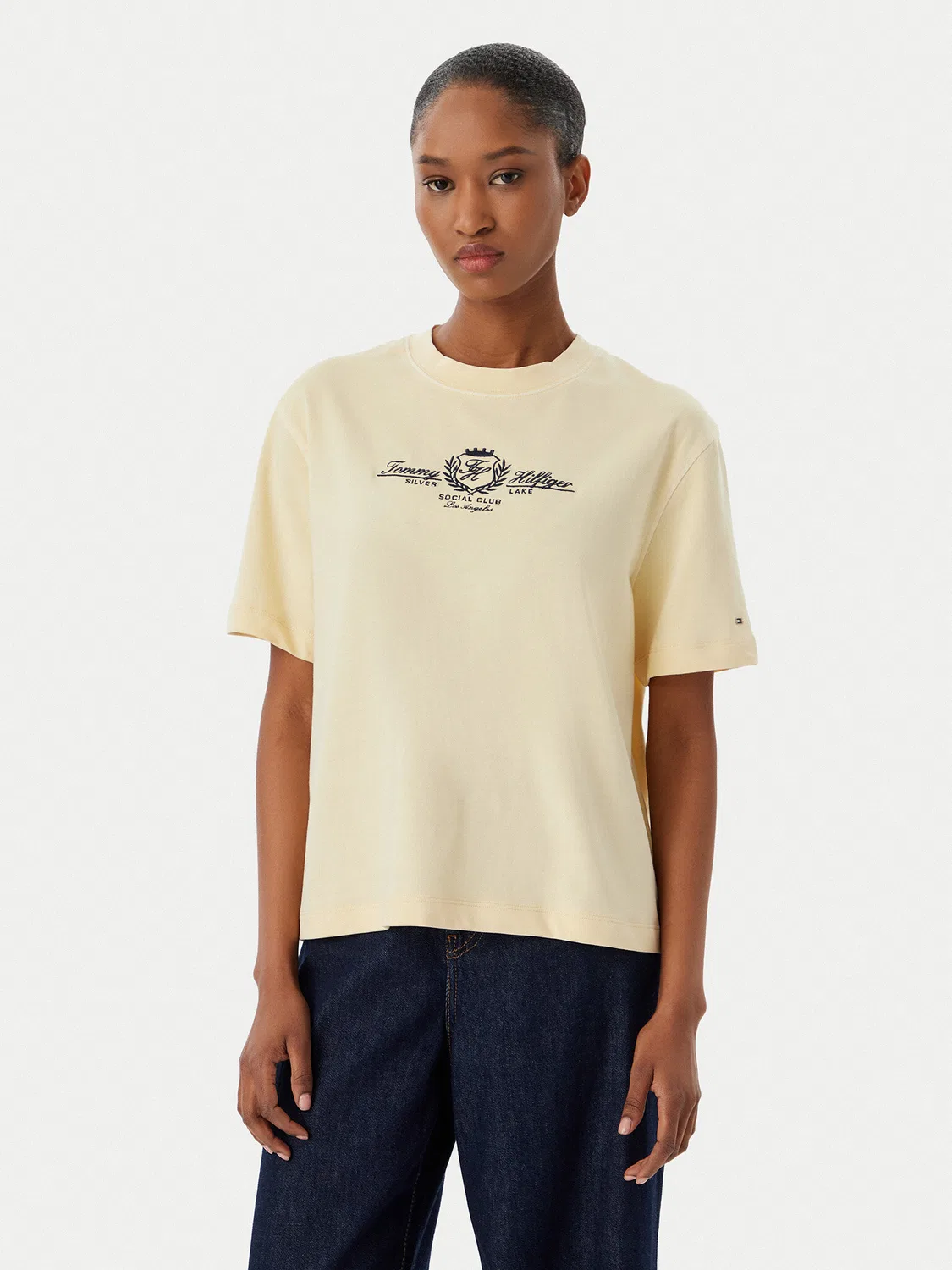 Женская футболка свободного кроя Crest Tommy Hilfiger, кремовый