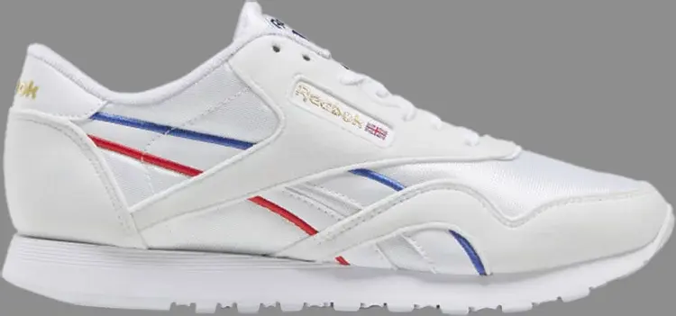 

Кроссовки wmns classic nylon 'collage of flags - radiant red blue' Reebok, белый