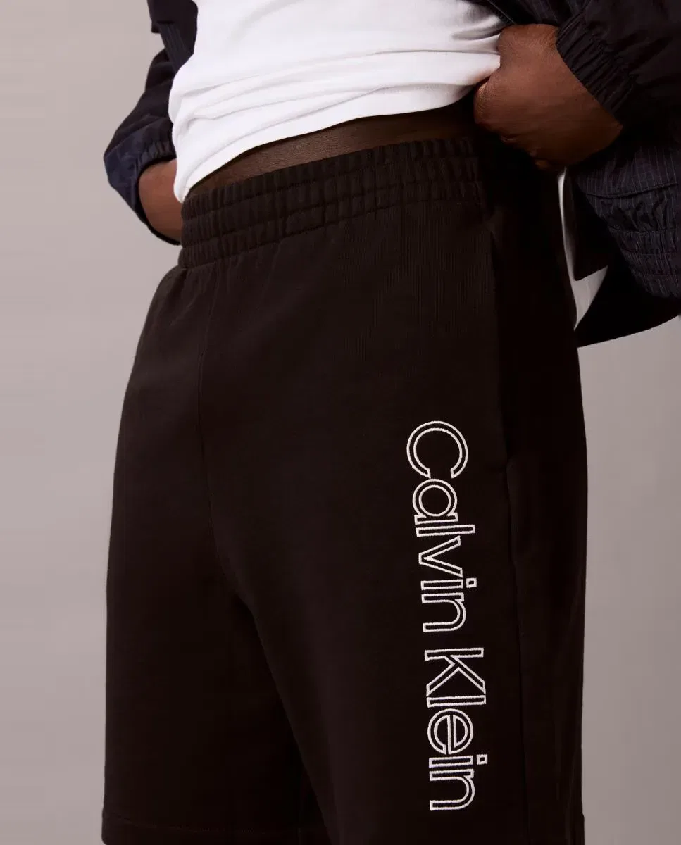 Мужские шорты из футера с принтом Calvin Klein, Negro — фото 4