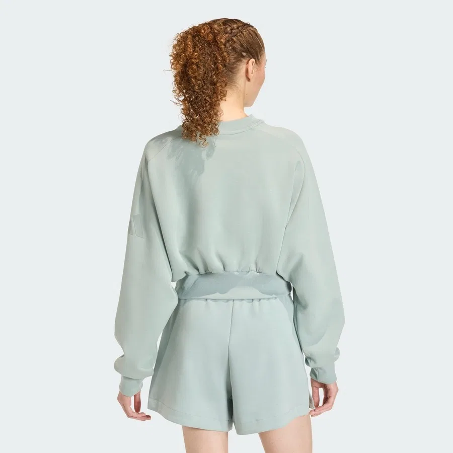 Свитшот женский свободного кроя с реглан-рукавами Sportswear KA7015 Soft Lux Loose adidas, Светло-зеленый — фото 2