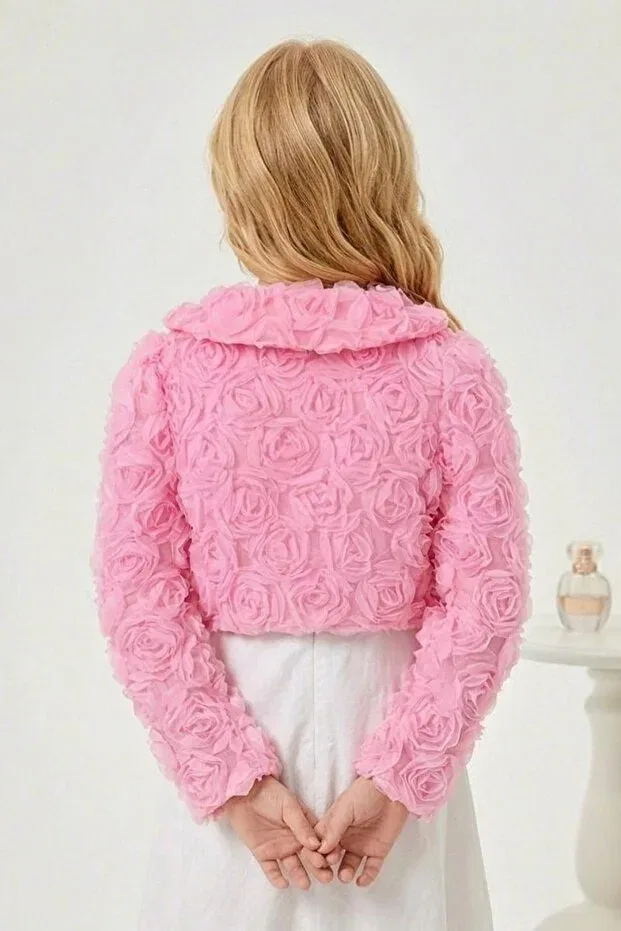Детское болеро для девочек цветное Luvia lase detail girls' bolero m00812 Mnk Baby&Kids, Pink — фото 3