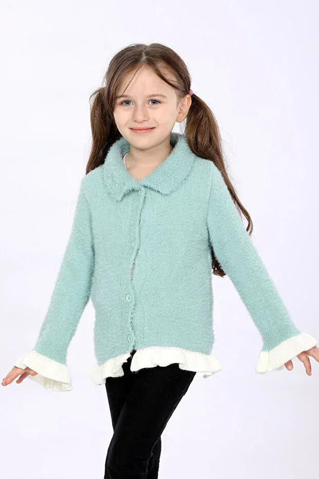 Детский кардиган для девочек с длинным рукавом Cloudy Kids, Calla Green
