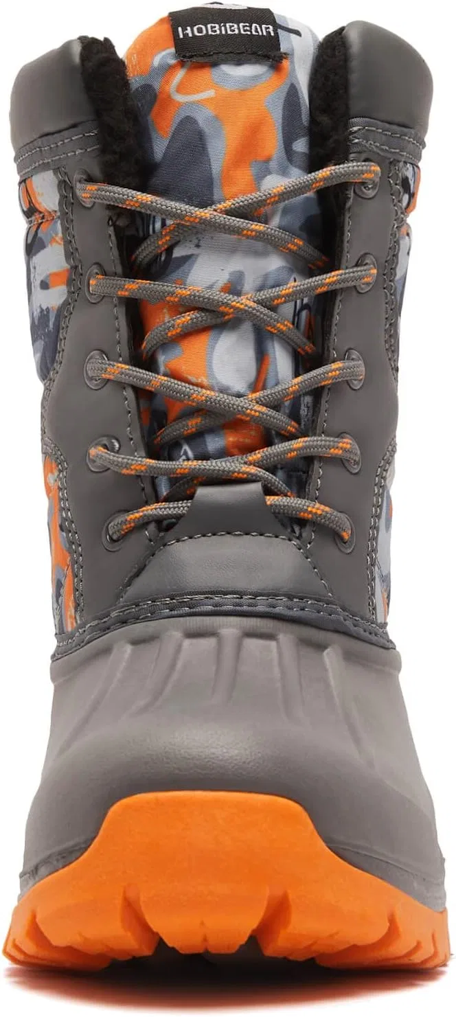 Детские зимние ботинки для мальчиков с утеплителем BODATU, Orange/Grey — фото 4