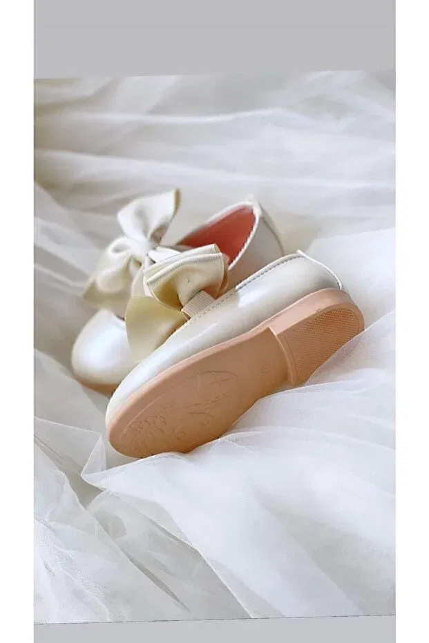 Детские балетки для девочек с бантом Shr Kids, Off White — фото 2